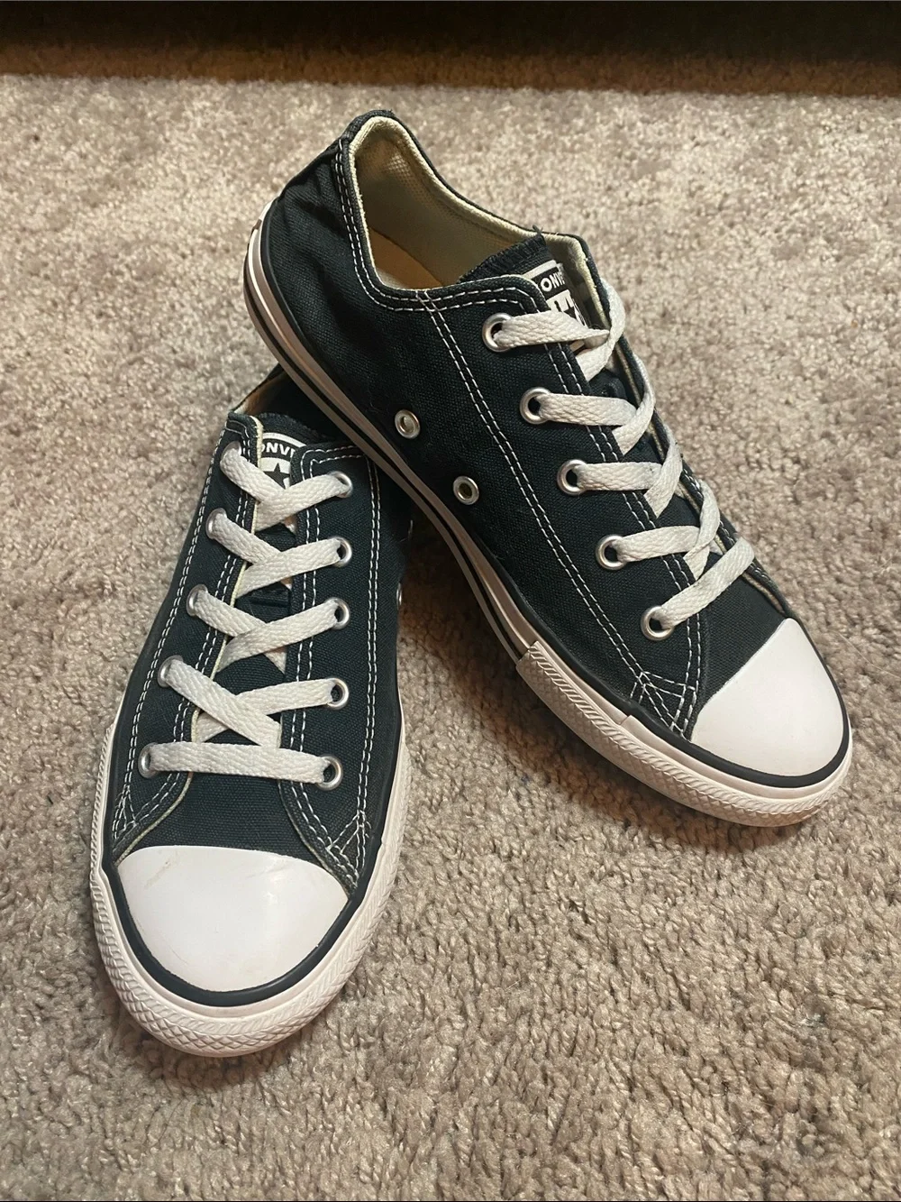 Converse All Star Chuck TaylorLow Top Canvas Sneakers - Black with White Accents